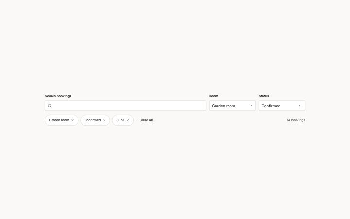 App, filter bar