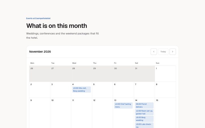 App, month calendar