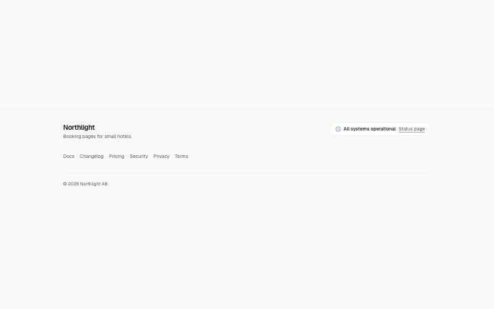 Footer, with system status