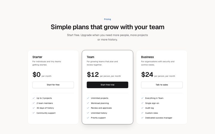 Pricing, three tiers