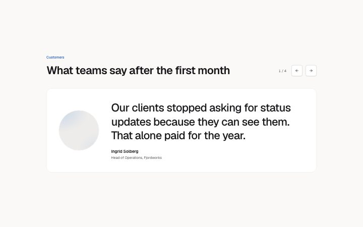 Testimonials, carousel